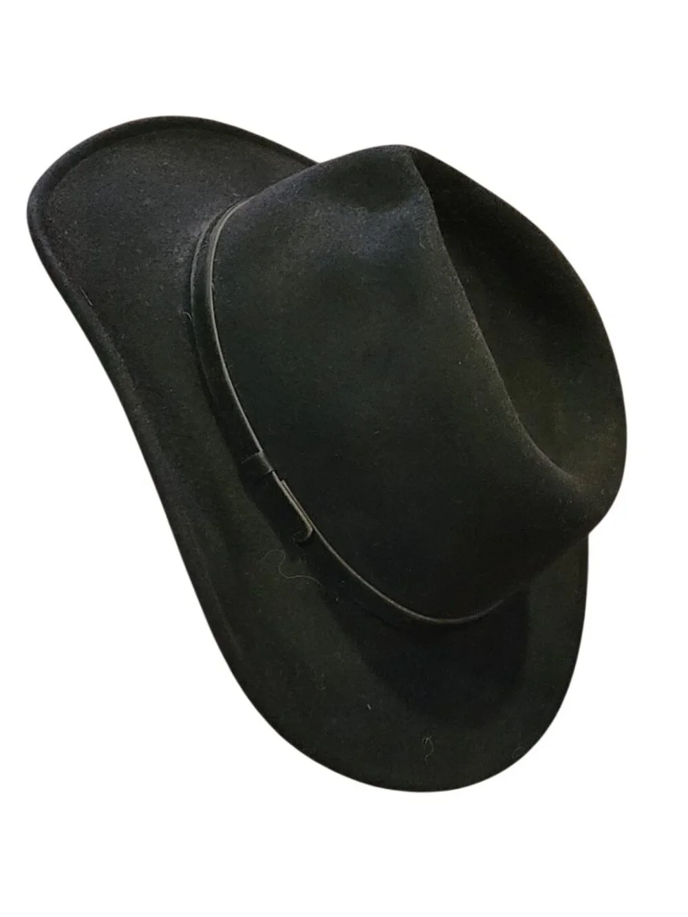 LiteFelt Autumn Black Wool Felt Packable Outback Cowboy Hat USA Unisex